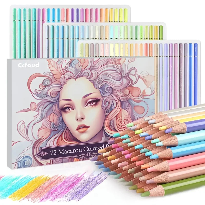 72 Macaron Colored Pencils-Vibrant Colors, 0.3mm HB Lead, Ideal for Drawing, Blending, Sketching, Shading & Coloring for Adults