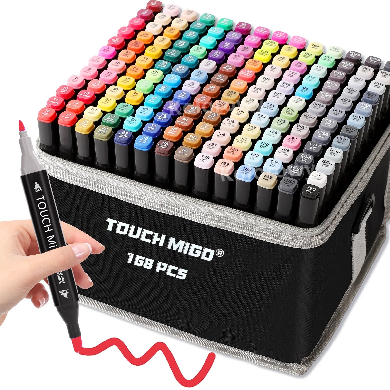 12-168 Colors Alcohol Markers Dual Tip Permanent Art Markers for Coloring,Illustrations,and Sketching,Manga Markers Kids adult